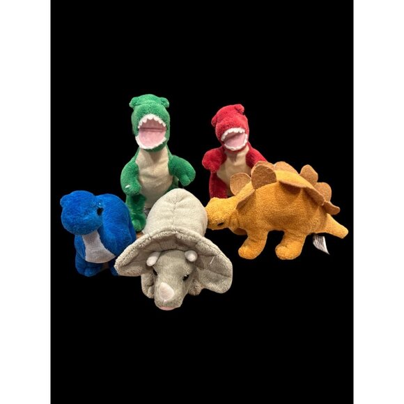 Unipak Plush Dinosaur Round House Carrying Case With 5 Dinosaurs 7” Prehistoric - Picture 10 of 10
